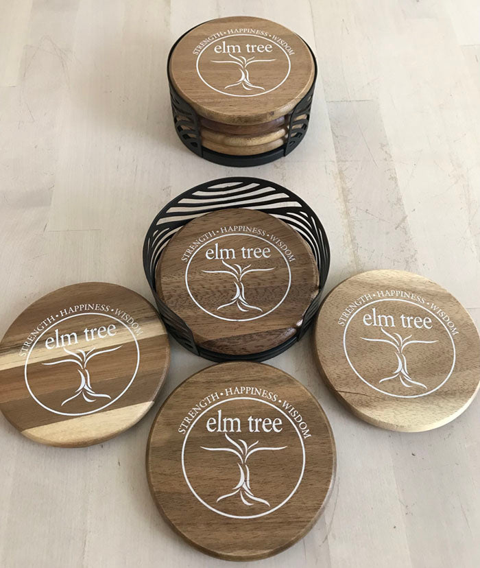 Elm Tree Acacia Wood Coaster